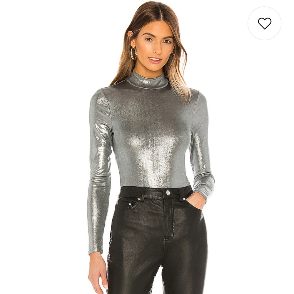 Revolve silver metallic bodysuit